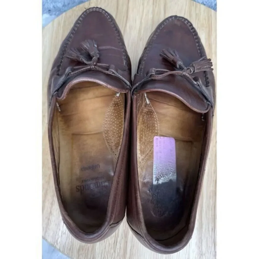 Allen‎ Edmonds Urbino Brown Calfskin Tassel Moccasins Loafers Men's Size 9 D